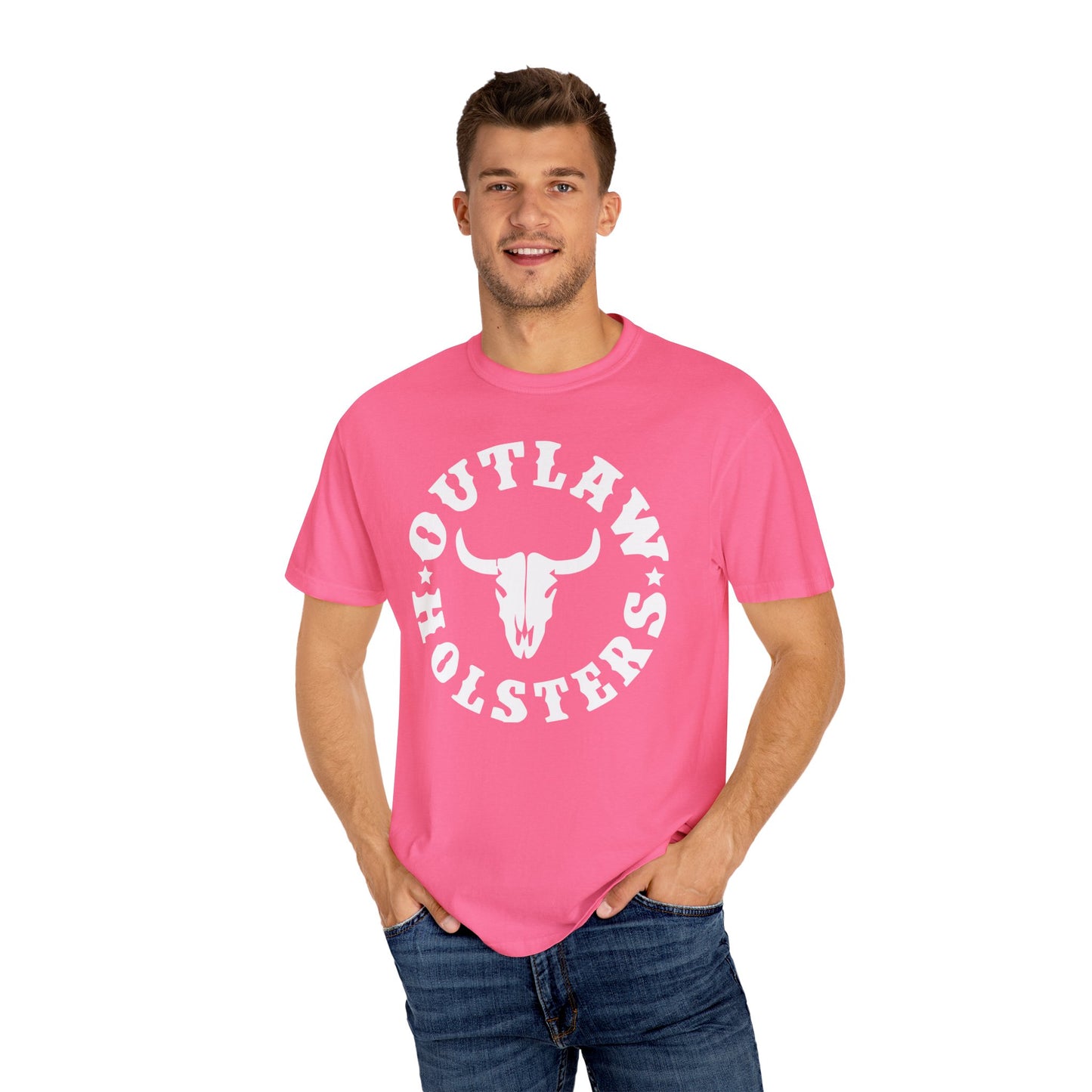 White Outlaw Holsters Garment-Dyed T-shirt, Unisex