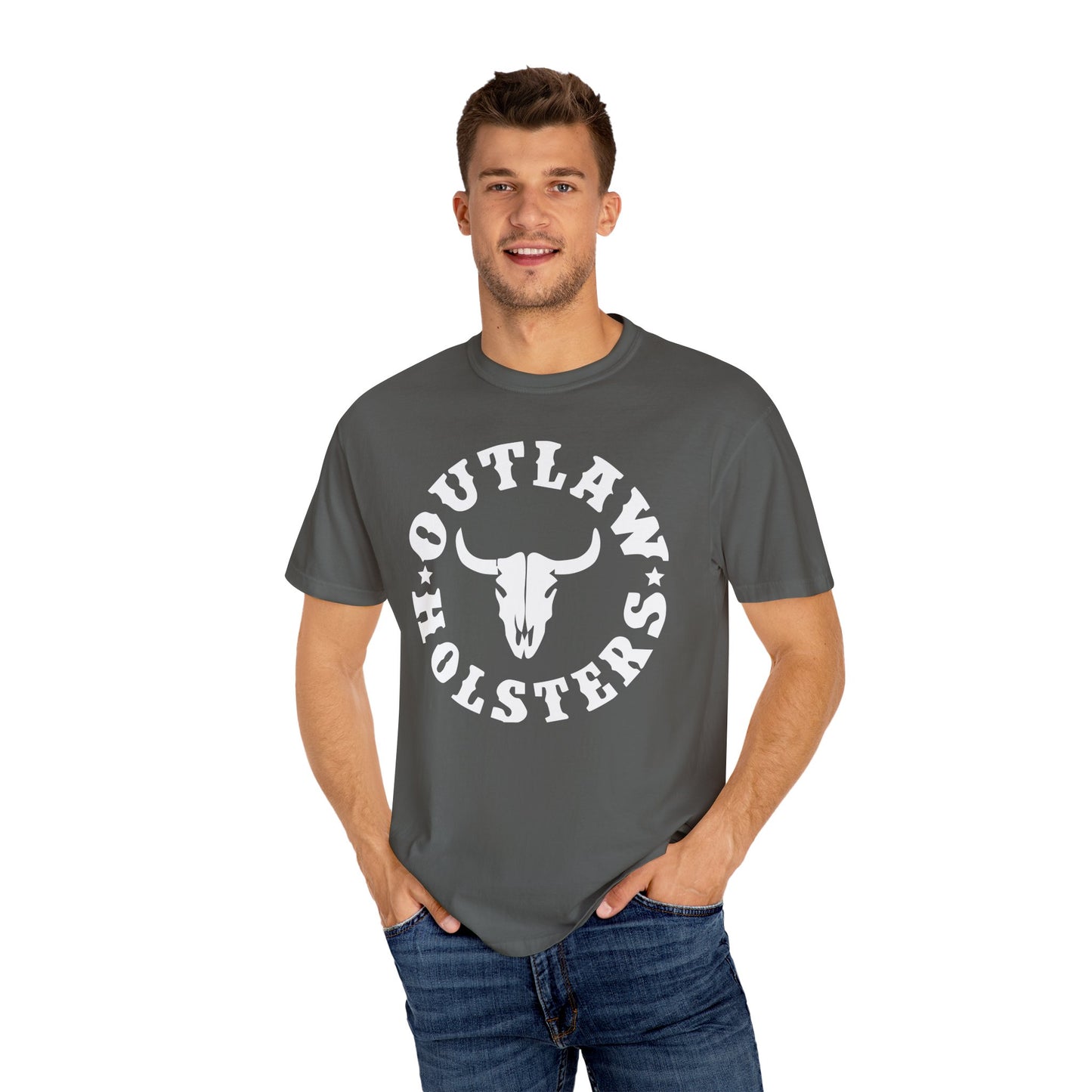White Outlaw Holsters Garment-Dyed T-shirt, Unisex