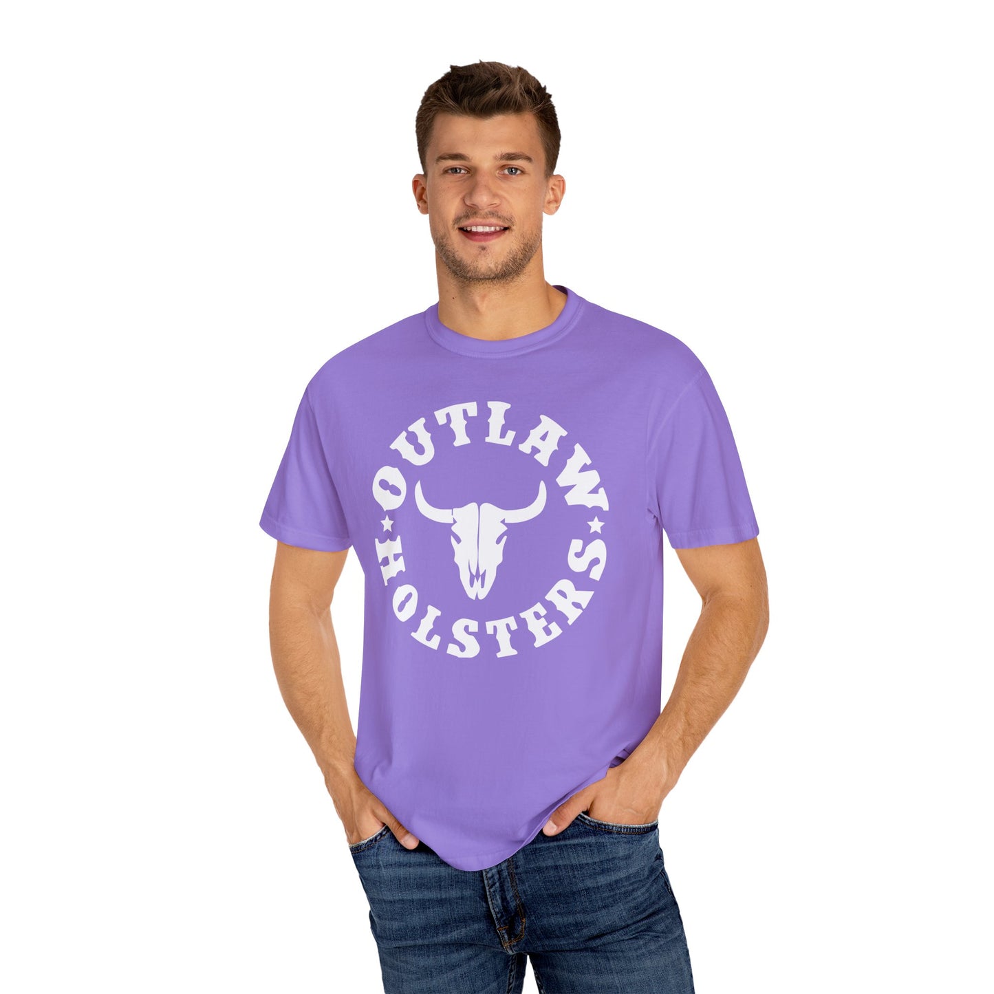 White Outlaw Holsters Garment-Dyed T-shirt, Unisex