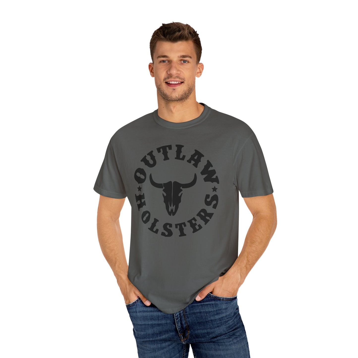 Black Outlaw Holsters Garment-Dyed T-shirt, Unisex