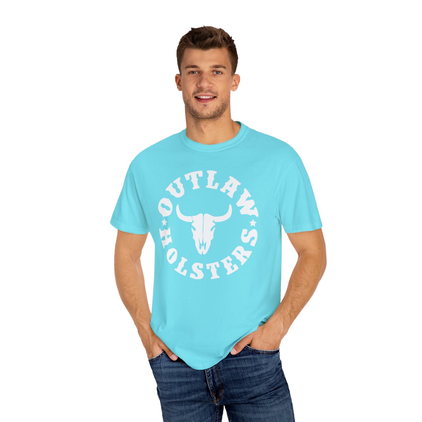 White Outlaw Holsters Garment-Dyed T-shirt, Unisex
