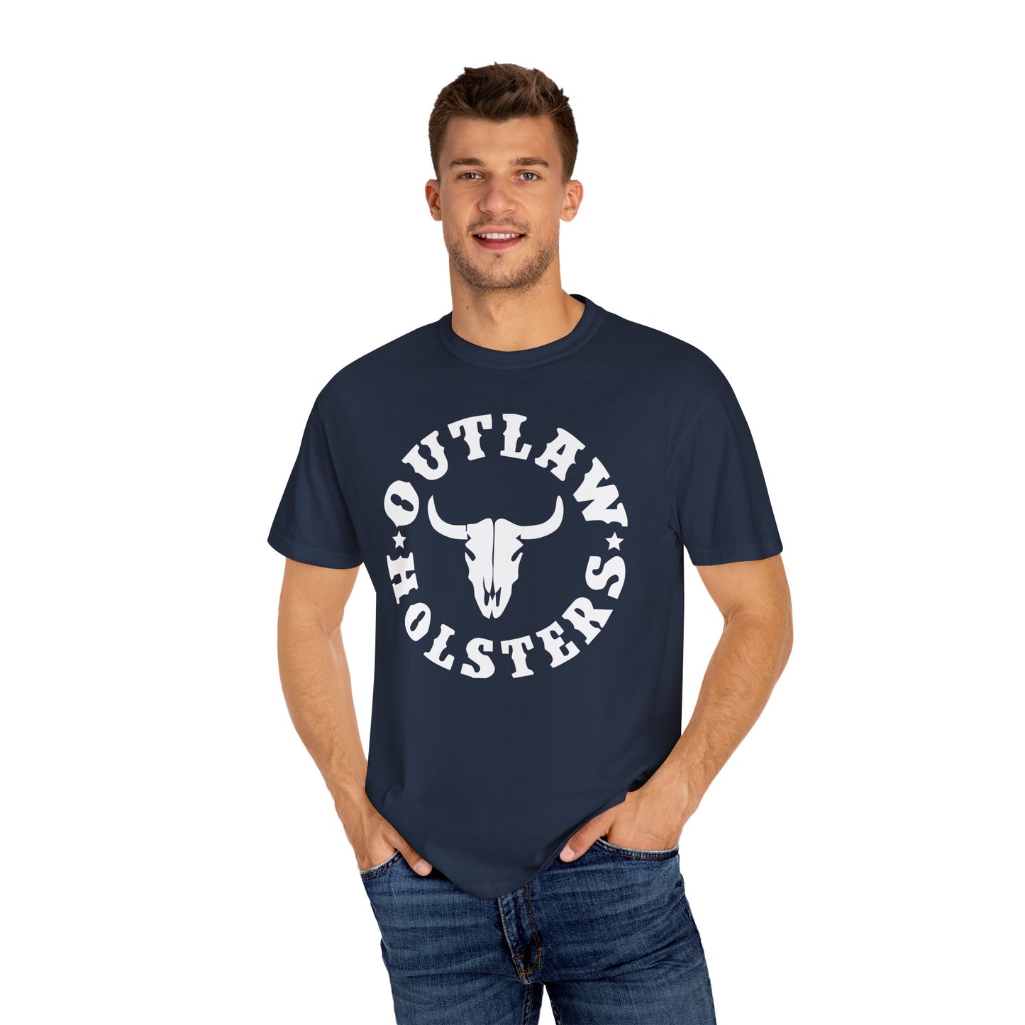 White Outlaw Holsters Garment-Dyed T-shirt, Unisex
